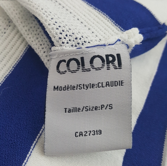 COLORI White & Blue Tee for Women Size P/S - Picture 6 of 7